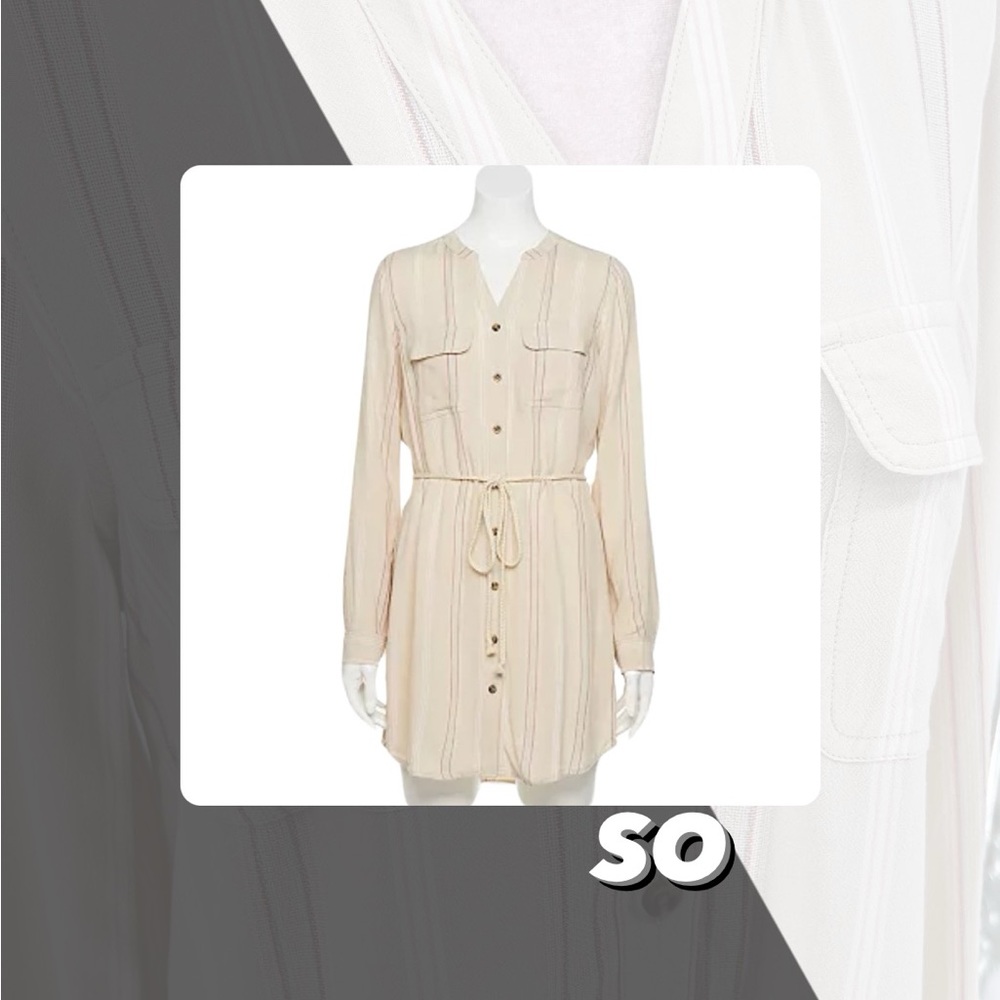 EUC SO Button Down Utility Dress - Picture 1 of 11